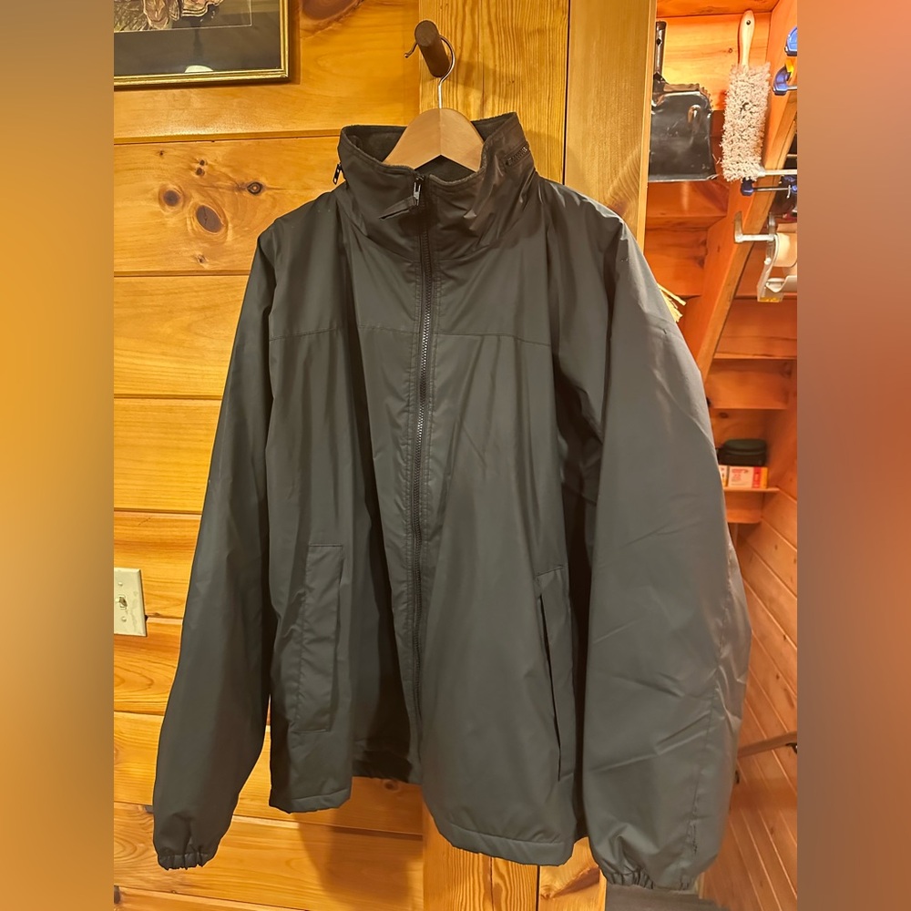 Simple black rain jacket